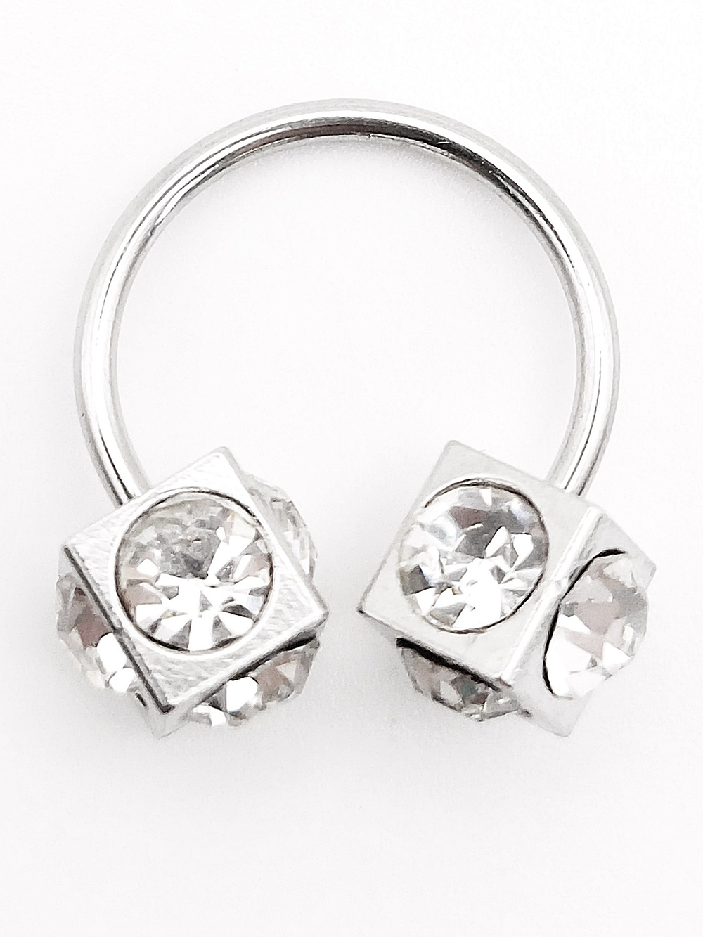 Подкова 14 мм для пирсинга "Кубик Макс". Медицинская сталь. 1 шт