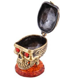 Народные промыслы AM-3783 Шкатулка «Череп» (латунь, янтарь)