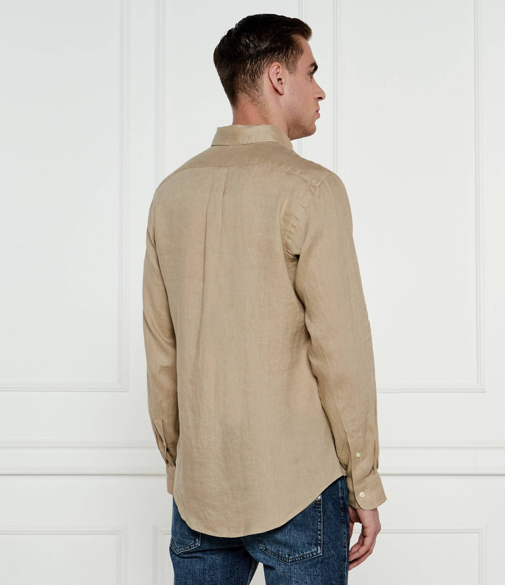 Льняная рубашка POLO RALPH LAUREN - бежевый(710966294)