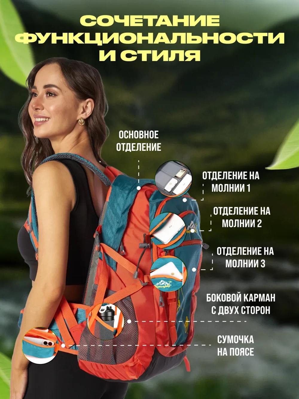 Рюкзак спортивный туристический для мото спорта велорюкзак