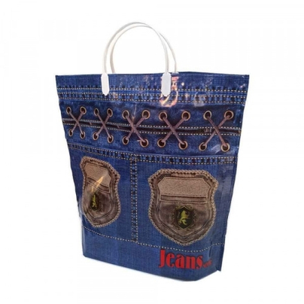 Сумка-пакет "Джинс Стайл" 37+37+12см 160мкм с карманами