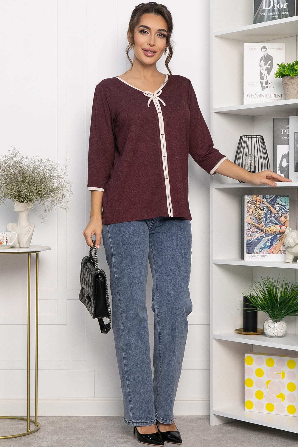 Блуза трикотажная Вишенка (ягодная) Б14258-18М LT Collection