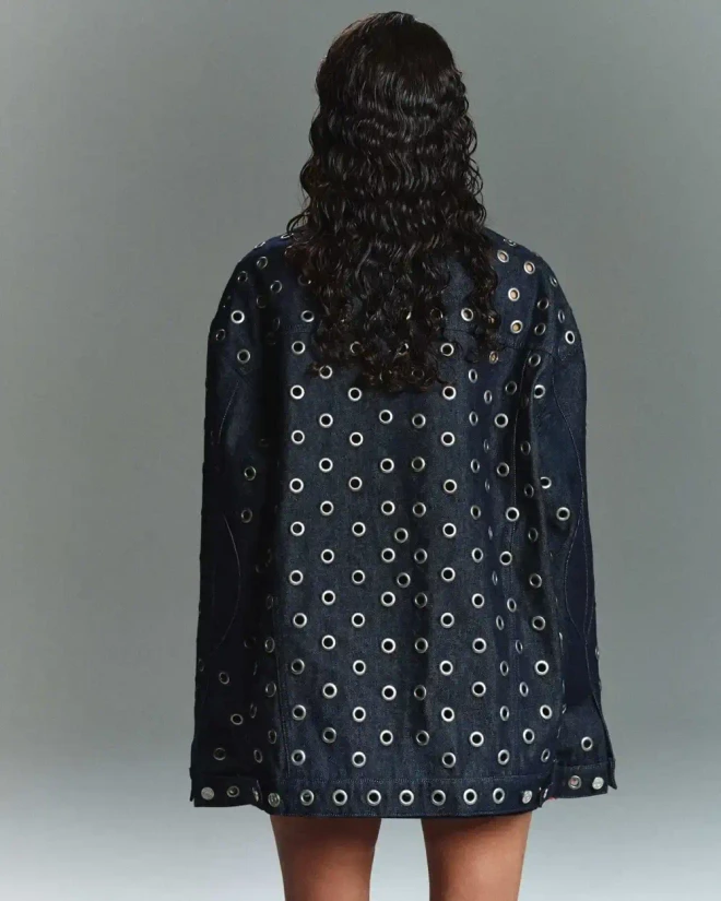 Куртка из денима Raw с люверсами