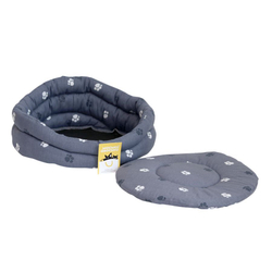 Моськи-Авоськи Лежанка круглая стёганая с подушкой, 47,5х47,5х21,5 см, цвет синий