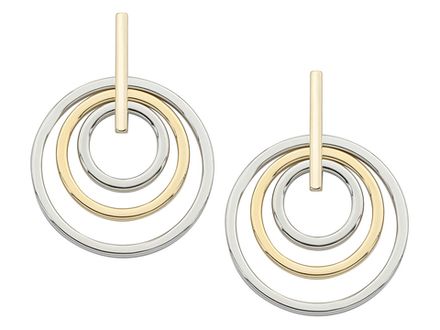 Серьги Rings 40мм, биколор