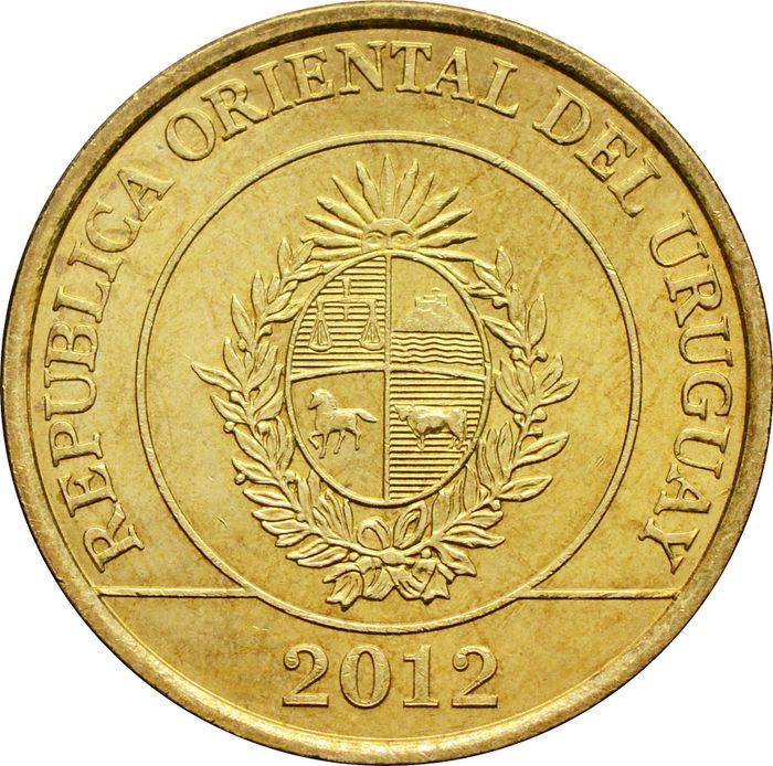 2 песо 2012 Уругвай XF