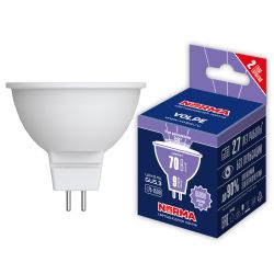 LED-JCDR-9W-6500K-GU5.3-38D-NR Лампа светодиодная. Форма JCDR. матовая. Серия Norma. Дневной свет 6500K. Угол свечения 38. Картон. ТМ Volpe