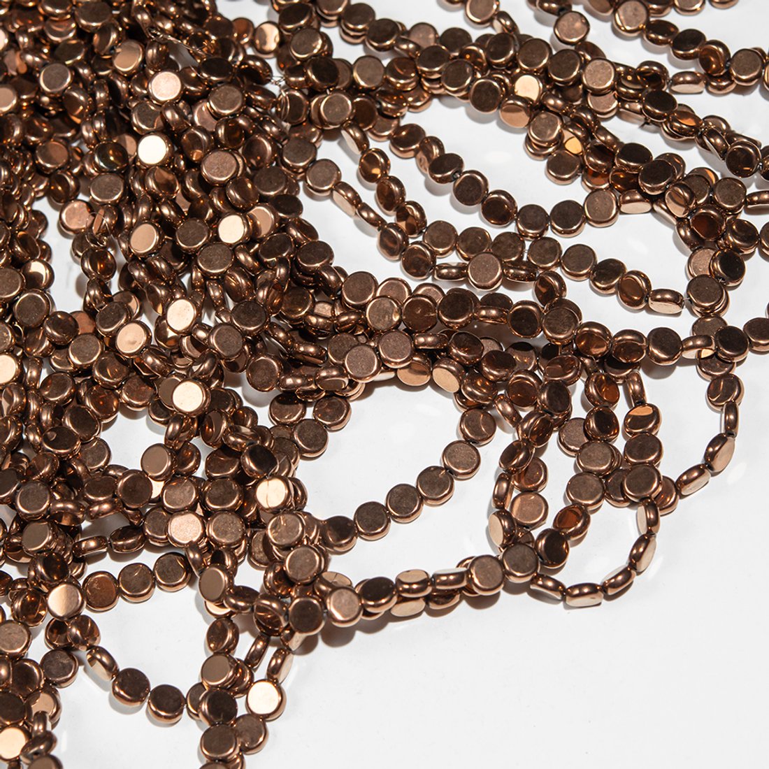 Гематин (гематит), монетка 6*2,3мм, оттенок "Бронза"