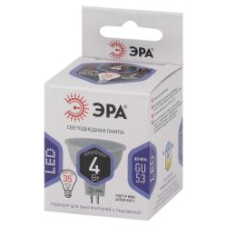 Лампа светодиодная ЭРА STD LED MR16-4W-860-GU5.3 4Вт софит холодный дневной свет GU5.3