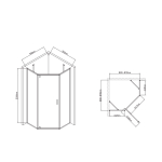 Душевой уголок Slim-U VSP-2SU900CLB, 900*900, м.черный, стекло прозрачное