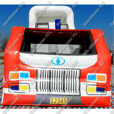Детская надувная горка "Пожарная машина"