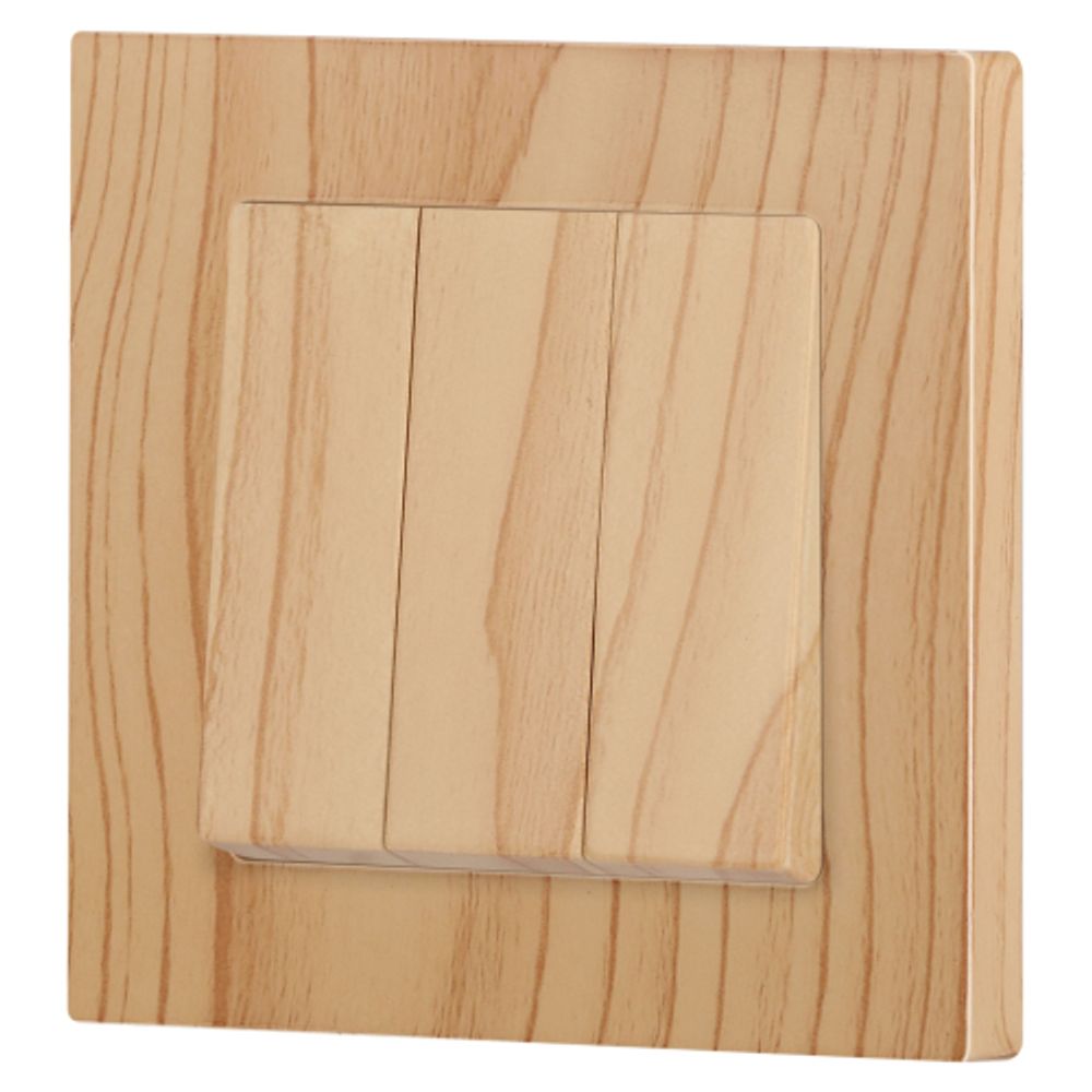 Выключатель Intro Accent 6-106-11 тройной, 10А-250В, IP20, СУ, AL/CU, сосна