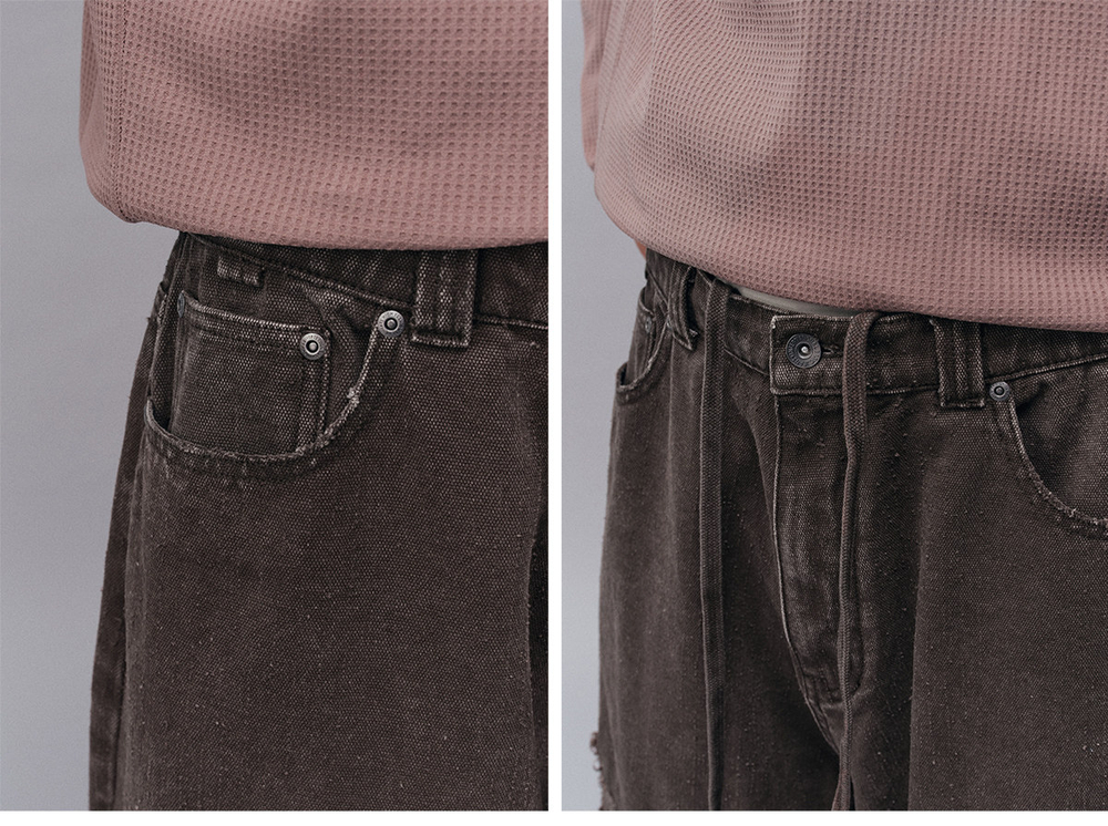 Брюки Nothomme Monterest Outdoor Vintage Distressed Fabric Washed Carpenter Pants