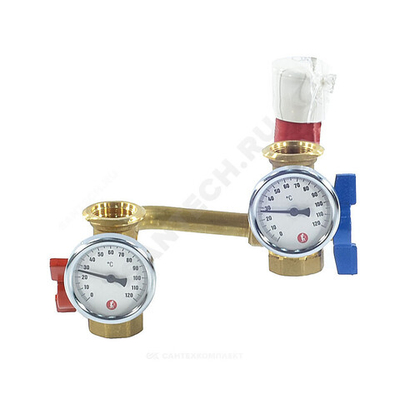 Комплект разности давления с дифференциальным клапаном и 2 шаровыми кранами с термометрами Giacomini R284MY001