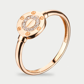 Кольцо женское из розового золота 585 пробы с фианитами (арт. К5029)