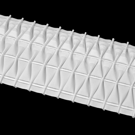 Шторная лента Oz-Is арт. 4141 Р, коэф сборки 1:2,5, цвет белый (ширина 150 mm)