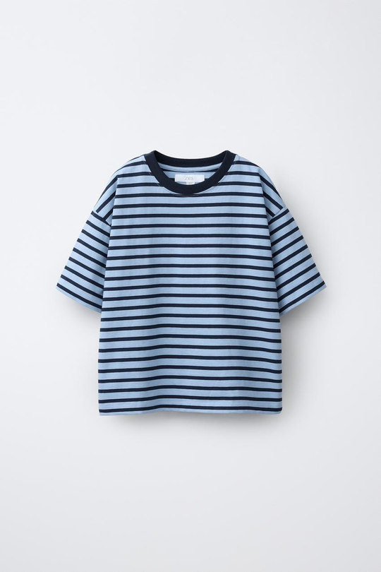 ZARA ФУТБОЛКА HEAVY WEIGHT В ПОЛОСКУ, ПОЛОСКИ