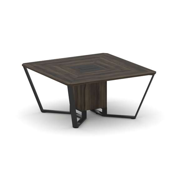 Steel Meet Стол переговорный квадратный KM-PR.B.SP-08 Дуб Мали/Графит Глянец/Металл Черный 1600*1600