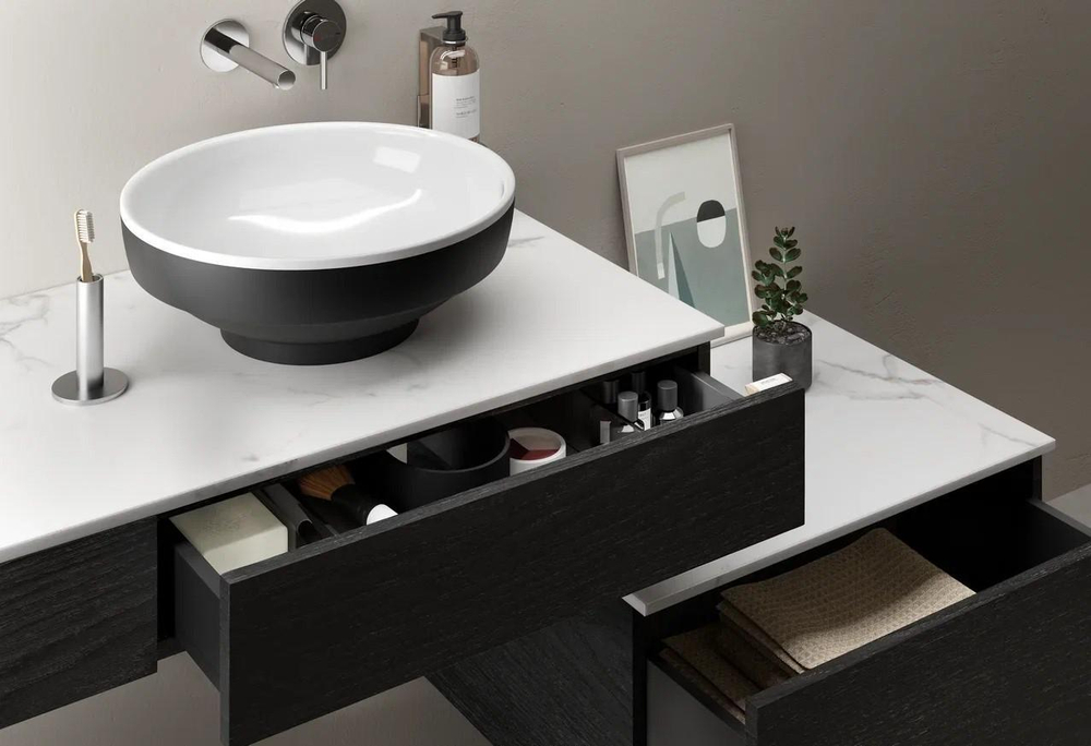 Тумба с раковиной VitrA Origin 90 см R 65676, черный дуб