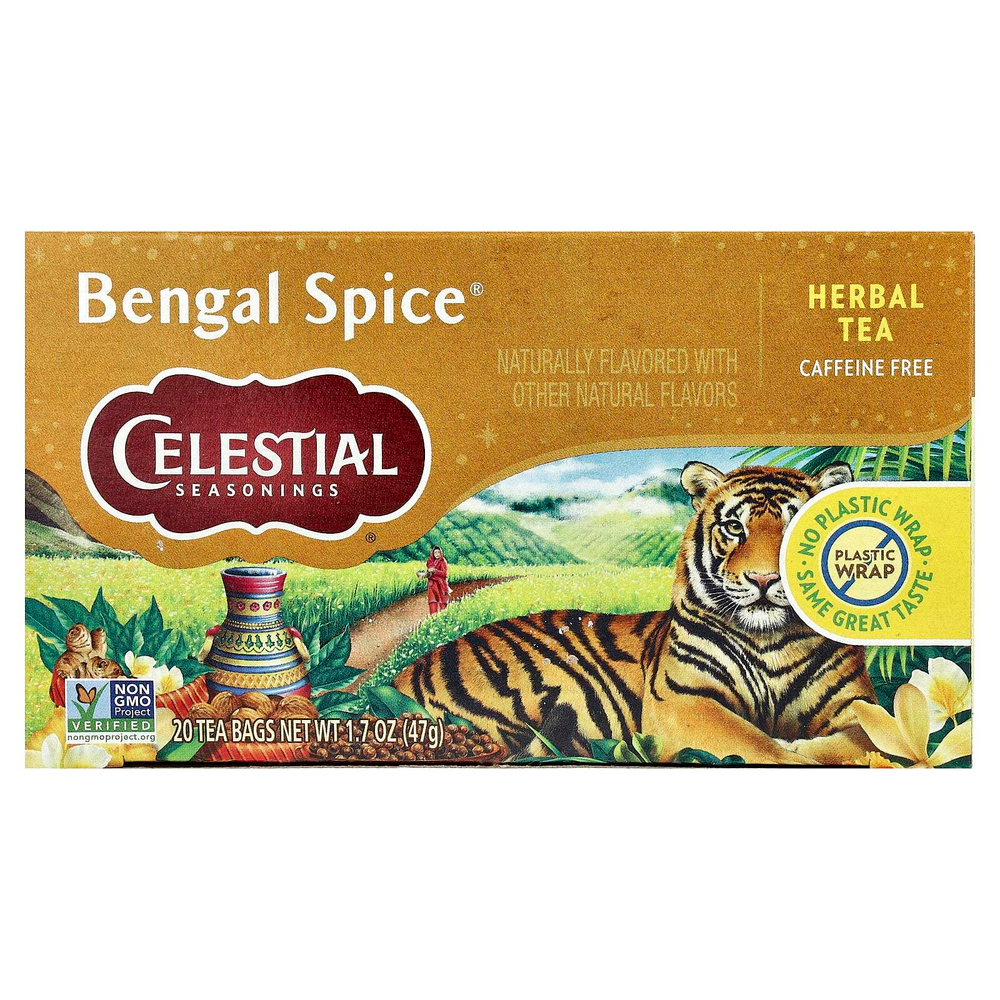 Celestial Seasonings, Herbal Tea, Bengal Spice®, без кофеина, 20 чайных пакетиков, 47 г (1,7 унции)