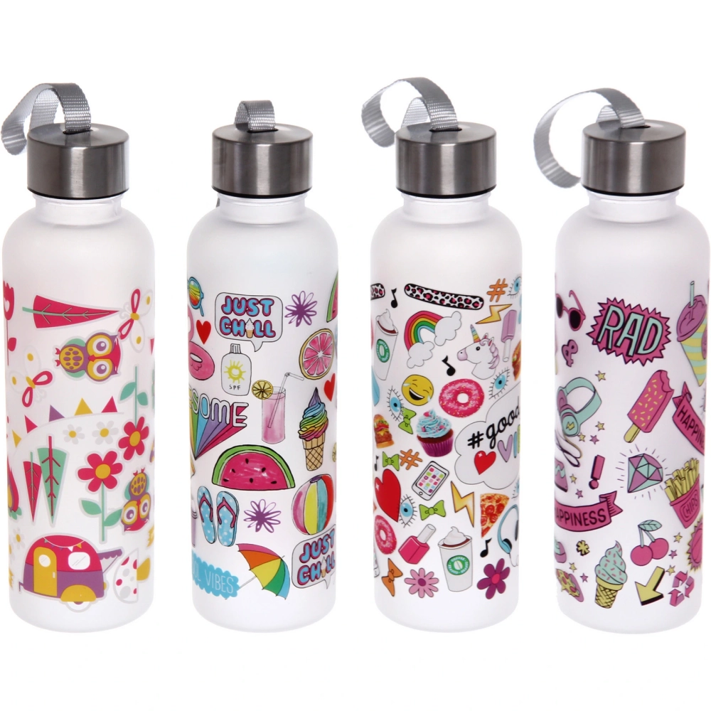 Бутылка питьевая пластиковая 600мл «Летний микс», микс цветов