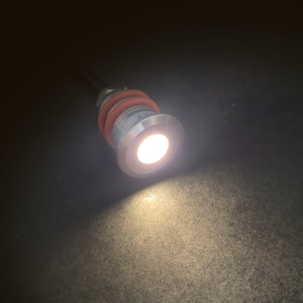 Точечный светильник для бани, сауны и хамама "Steam&Water", d=22mm, цвет сталь + дубовая накладка