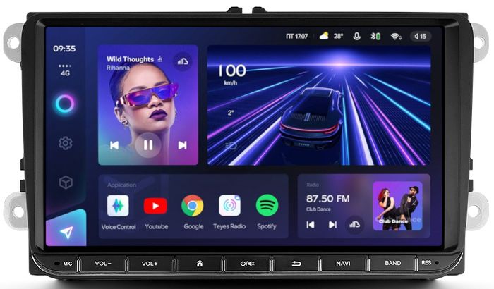 Магнитола для Volkswagen T5, T6, Tiguan, Passat, Polo, Jetta, Amarok, Golf и др., Skoda Octavia, Fabia, Rapid - Teyes CC3-VW на Android 10, Быстрая, QLED, CarPlay, 4G SIM-слот