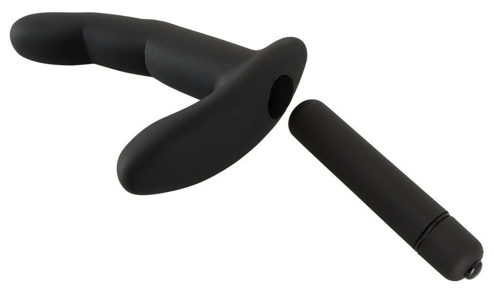 Черный вибромассажер простаты Naughty Finger Prostate Vibe - 13,8 см. (Цвет: черный)