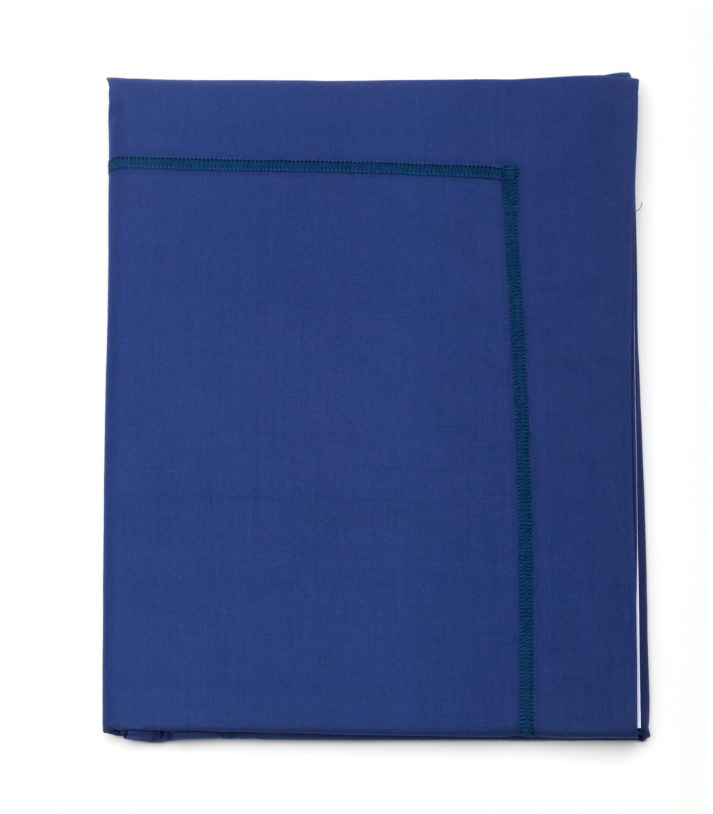 Наволочка 50х73 Blanc des Vosges Uni Navy перкаль Франция