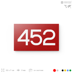 Номер на дверь 452, табличка на дверь для офиса, квартиры, кабинета, аудитории, склада, красная 120х70 мм, Айдентика Технолоджи