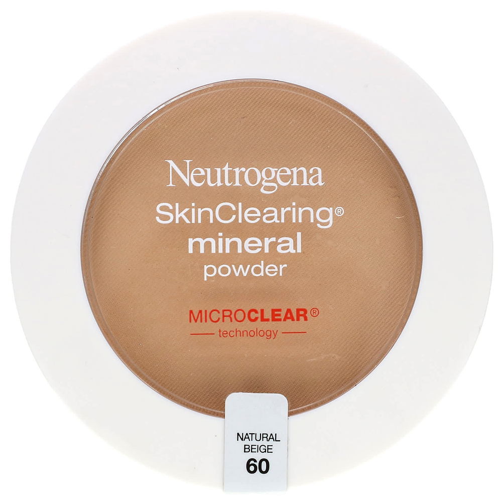 Neutrogena, Очищающая минеральная пудра, натуральный бежевый 60, 11 г (0,38 унции)