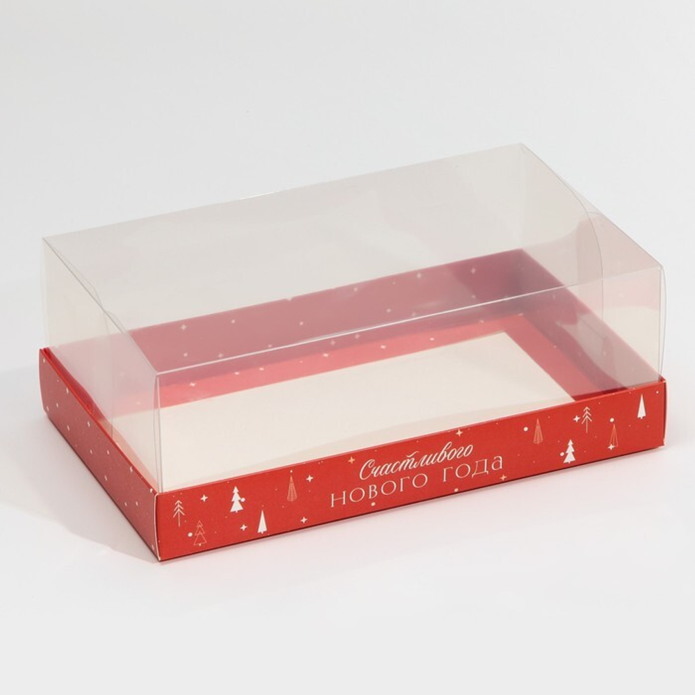 Коробка для десерта/рулета Счастливого нового года, 22*8*13,5 см