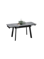 Стол кухонный Черный муар серый мрамор 110(169)х70х77 см