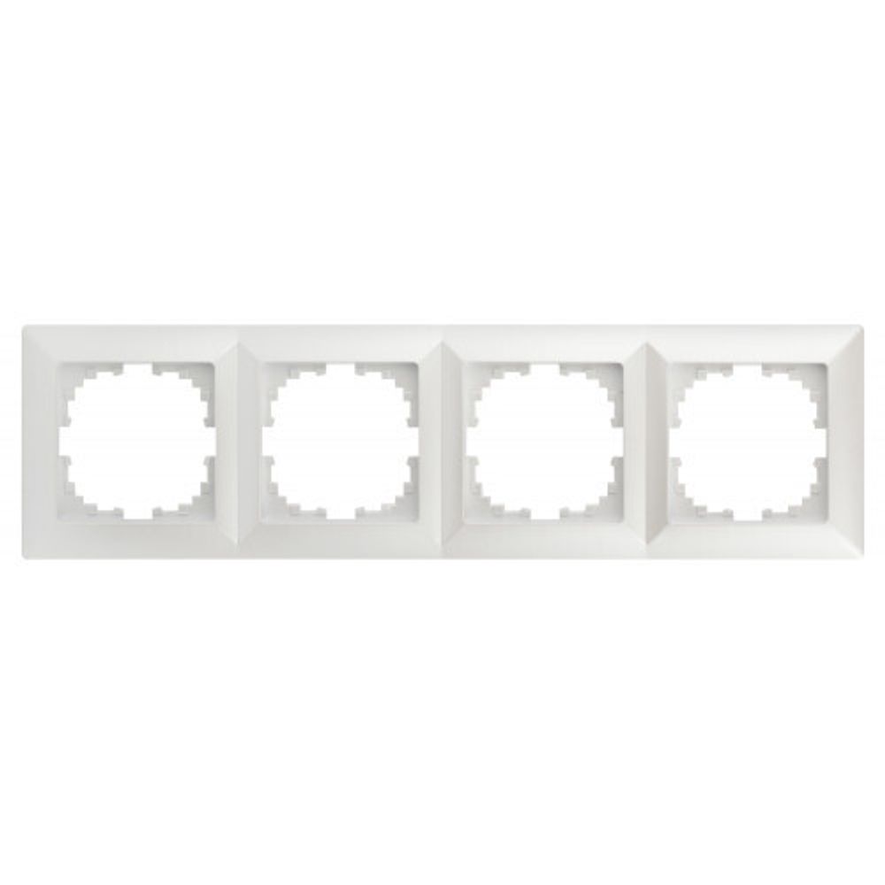 Рамка для розеток и выключателей Intro Solo 4-504-06 на 4 поста, СУ, перламутр