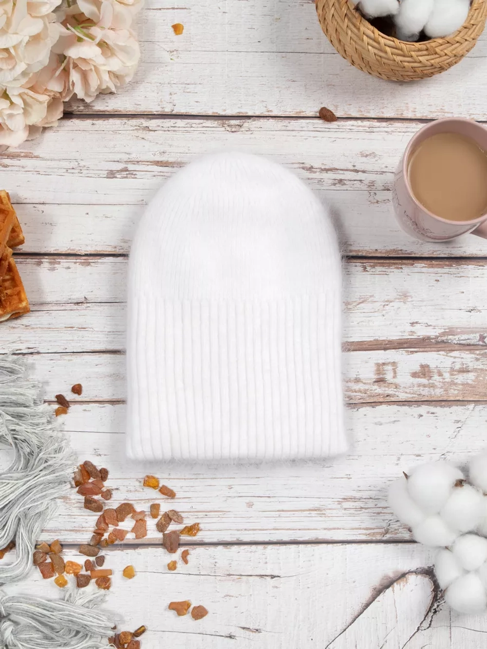 шапка ангора зимняя пушистая вязаная модная