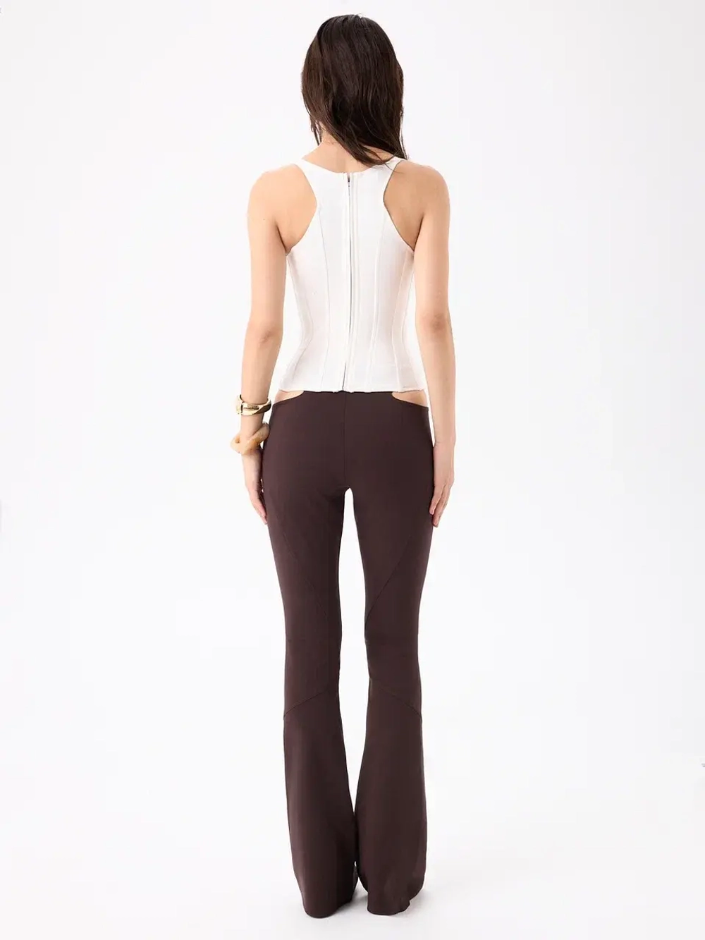 BROWN CUTOUT TROUSERS