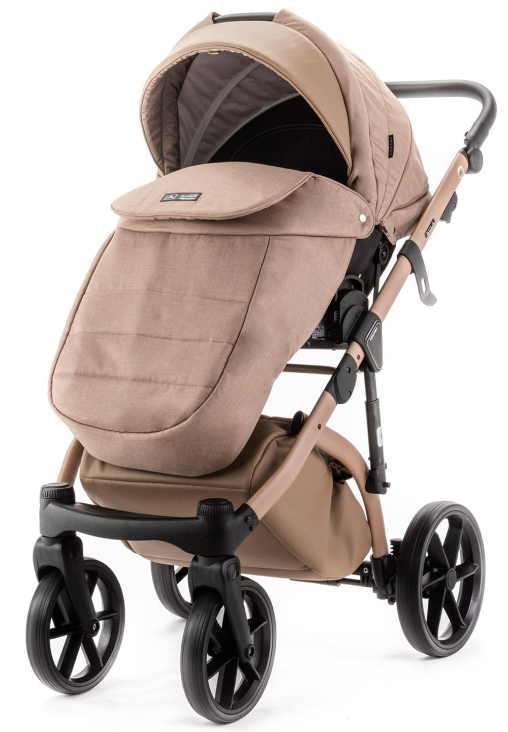 Детская коляска Adamex Nola Natura 2 в 1 N-5-CAMEL (Т.БЕЖ + Т.БЕЖ.КОЖА)