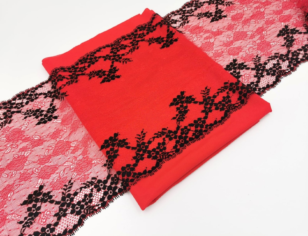 Набор 2. Для бюстгальтера с мягкой чашкой на косточках и трусиков. Красный и черный (Арт: EK-1014),