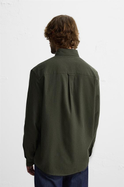 ZARА РУБАШКА ИЗ ХЛОПКОВОЙ ФЛАНЕЛИ, ХАКИ