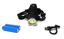 Фонарь светодиодный аккумуляторный налобный (5W COB LED1500Lm,,2000mAh,зарядка12V,время раб.4ч,время заряд.6ч,защита гнезда зарядки) Forsage F-01403