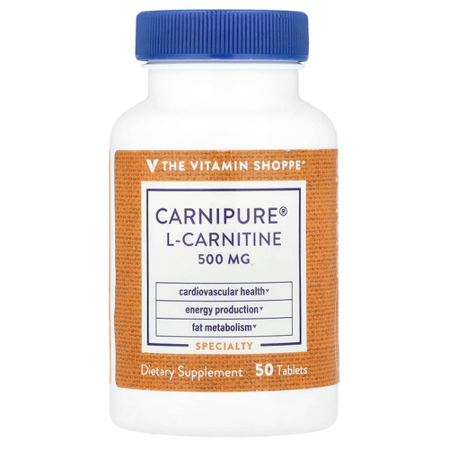 The Vitamin Shoppe, L-карнитин Carnipure®, 500 мг, 50 таблеток