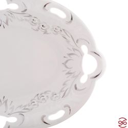 Блюдо овальное глубокое 37 см Queen's Crown Платиновый узор