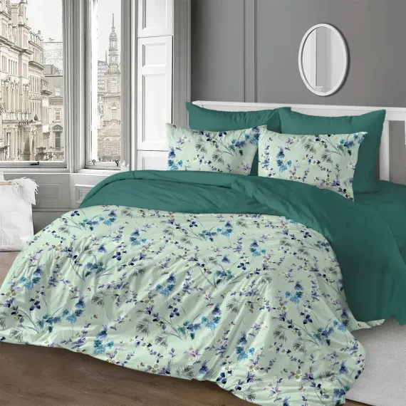 Комплект постельного белья SORRENTO DELUXE Мэнола евро 4 наволочки рис.6019-1+5954-1