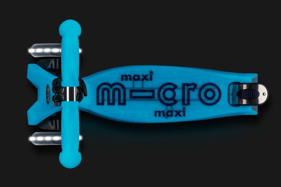 Самокат Maxi Micro Deluxe Glow (светящийся) LED синий кристалл