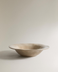 Zara Home тарелка глубокая из каменной керамики, цвет серый, 24.5 см
