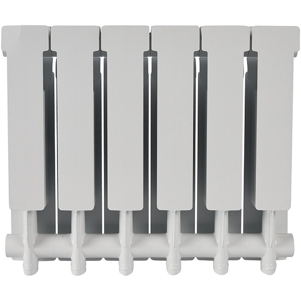 Радиатор алюминиевый STOUT Alpha 350 - 6 секции (подключение боковое, цвет белый)