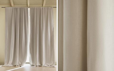 Штора Zara Home, 140х270 см, хлопок, белый, 5132/032