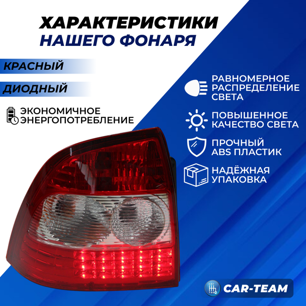 Задний фонарь Лада Приора 2 "РусФар" светодиодный со съемной платой, левый (21704-3716011-50)
