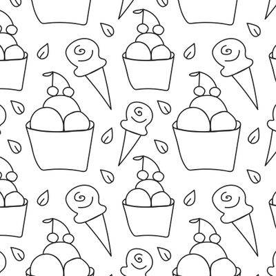 Бесшовный принт с мороженым