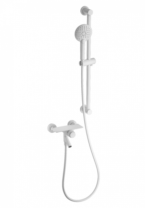 Смеситель для ванны с душевым гарнитуром WONZON & WOGHAND CLICK, Белый матовый (WW-FE05L222-MW)